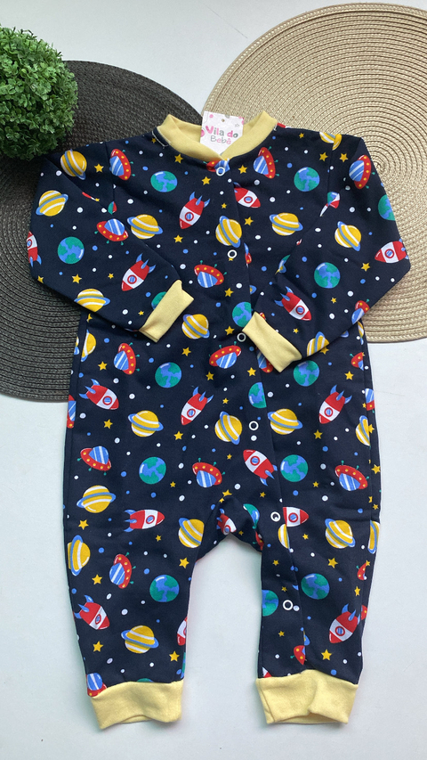 Macacão de Bebê com Botões - Estampado - Espaço - comprar online