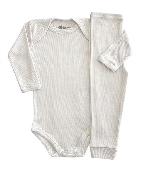 Conjunto Body e Calça Canelado Liso 100% Algodão - comprar online