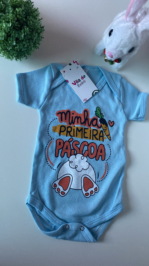 Body Minha Primeira Páscoa - Azul - comprar online