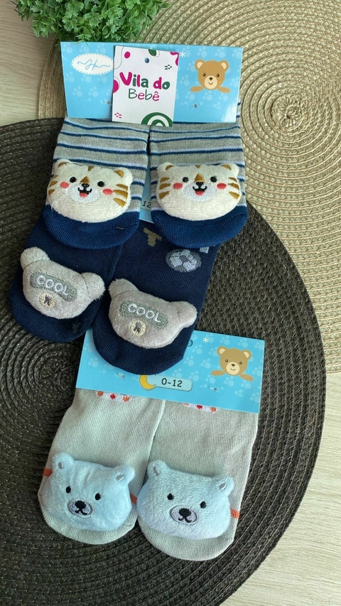 Meia Pantufa de Bebê - Menino / 0-12 meses