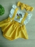 Romper Jardineira com Saia Bebê Menina - Magali com Melancia Amarelo