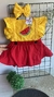 Romper Jardineira com Saia Bebê Menina - Magali Melancia - comprar online