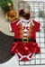 Body Bebê Menina com Saia Natal Mamãe Noel