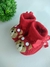 Sapatinho de Bebê Menino em Tricô Vermelho Aviador - Recém Nascido - comprar online