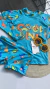 Conjunto De Praia Infantil Menino Com Proteção Solar - Dino - Azul na internet