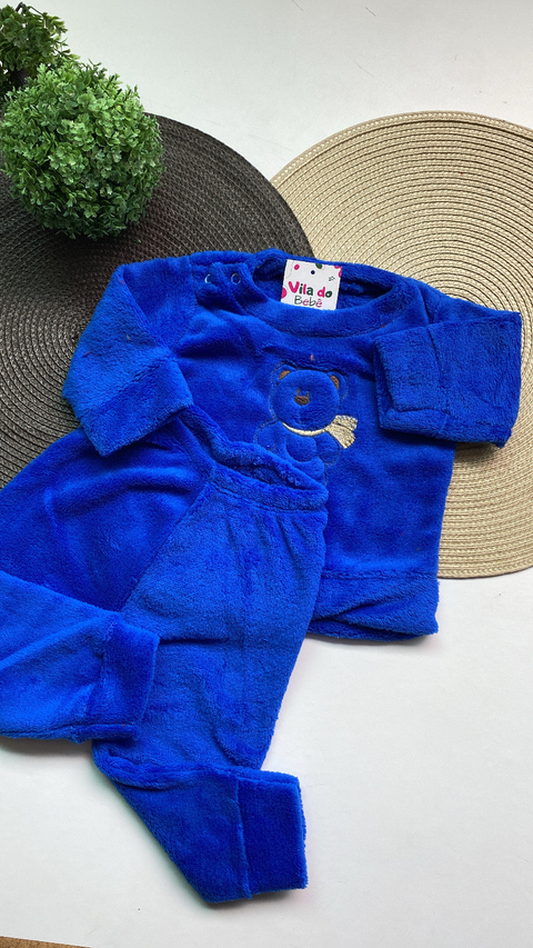 Conjunto de Bebê Em Fleece - Azul Escuro - comprar online