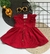 Vestido de Bebê Menina com botões - Vermelho