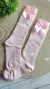 Meia de Bebê Rosa 3/4 com Laço - comprar online