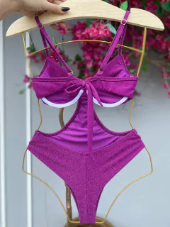 MAIÔ MEIA TAÇA FIO DUPLO LUREX ROXO - comprar online