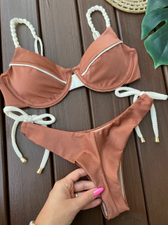 MEIA TAÇA + CALCINHA REGULAGEM (BRONZE+OFF WHITE) - comprar online