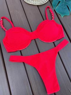 MEIA TAÇA BALI + CALCINHA FITA LARGA FIO DUPLO VERMELHO