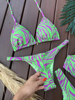 CORTININHA + CALCINHA FITA FIO DUPL0 ZEBRA ROXA - comprar online