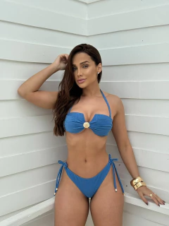 Imagem do TOMARA QUE CAIA QUADRADO CONCHA + CALCINHA REGULAGEM FIO DUPLO ( AZUL NÁUTICO)