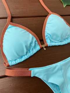 CORTININHA + CALCINHA FITA FIO DUPLO (AZUL + BRONZE) na internet