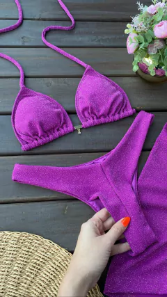 CORTININHA + CALCINHA ASA DELTA FO DUPLO LUREX AÇAI - comprar online