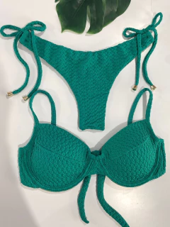 MEIA TAÇA + CALCINHA REGULAGEM FIO DUPLO (VERDE AMAZÔNIA) - comprar online