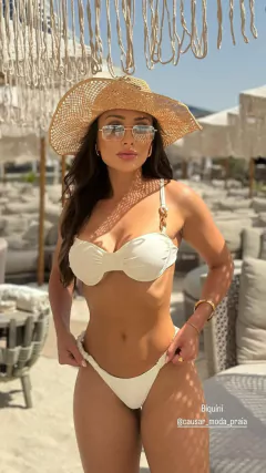 BIQUÍNI MEIA TAÇA DRAPEADO+ CALCINHA FRUFRU FIO DUPLO (off white)