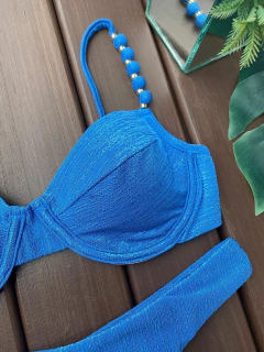 Meia taça bali + calcinha asa delta fio duplo (azul nàutico) - comprar online