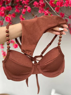 MEIA TAÇA BALI + CALCINHA ASA DELTA FIO DUPLO (MARROM) - comprar online