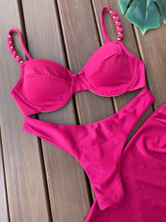 Meia taça Bali + calcinha asa delta fio duplo (marsala)