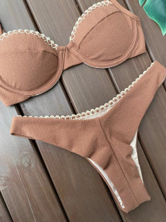 Imagem do MEIA TAÇA + CALCINHA ASA DELTA FIO DUPLO CROCHÊ (MARROM CAFÉ)