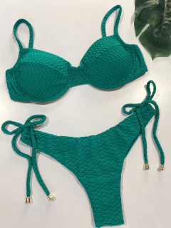 MEIA TAÇA + CALCINHA REGULAGEM FIO DUPLO (VERDE AMAZÔNIA) - CAUSAR moda praia