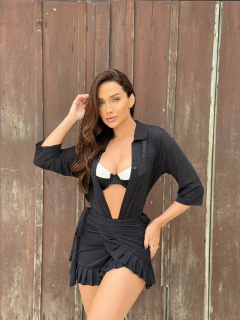 CHEMISE MALHINHA PRETO