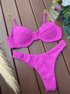 MEIA TAÇA CORRENTE + CALCINHA ASA DELTA FIO DUPLO (ROXO CONSTANTINOPLA) - CAUSAR moda praia