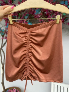 SAIA CURTA FRANZIDINHA (BRONZE) na internet