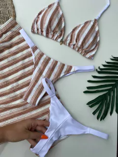 CORTININHA + CALCINHA FITA EM TELA FIO DUPLO LISTRAS na internet