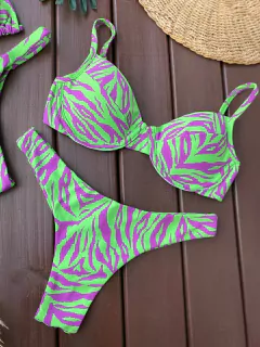 MEIA TACA + CALCINHA ASA DELTA FIOP DUPLO ZEBRA ROXA