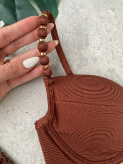 MEIA TAÇA BALI + CALCINHA ASA DELTA FIO DUPLO (MARROM) - comprar online