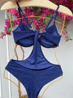 MAIÔ MEIA TAÇA FIO DUPLO LUREX AZUL MARINHO - comprar online