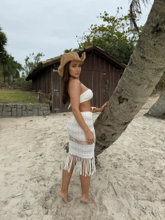 SAIA MIDI MACRAME OFF WHITE - comprar online