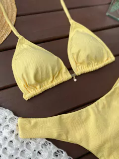 CORTININHA + CALCINHA ASA DELTA FIO DUPLO (amarelo manteiga) na internet