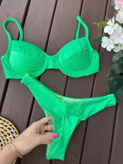 MEIA TAÇA + CALCINHA ASA DELTA FIO DUPLO (CANELADO ÉDEN VERDE HORTELÃ) na internet