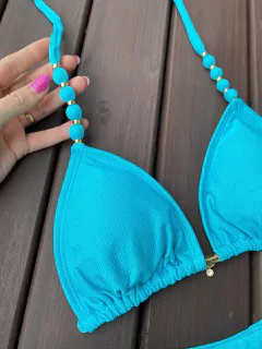 CORTININHA BALI + CALCINHA FITA LARGA FIO DUPLO (TURQUESA) - comprar online