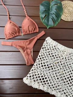CORTININHA BALI + CALCINHA FITA LARGA FIO DUPLO (COR BRONZE) - CAUSAR moda praia