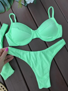 Meia taça + CALCINHA ASA DELTA FIO DUPLO (VERDE CLARO)