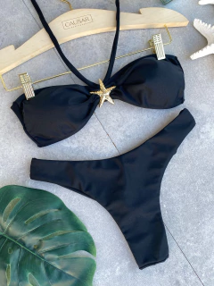 TOMARA QUE CAIA ESTRELA + CALCINHA ASA DELTA FIO DUPLO (PRETO)