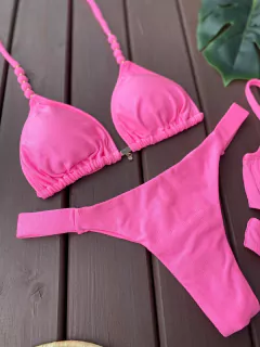 CORTININHA BALI + CALCINHA FITA LARGA FIO DUPLO (ROSA) - comprar online