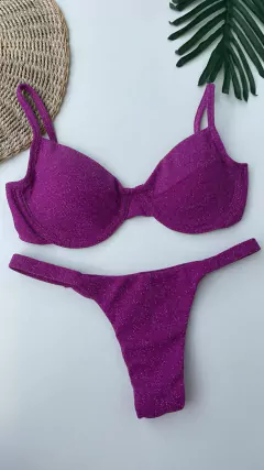 MEIA TAÇA + CALCINHA FITA FIO DUPLO LUREX AÇAI