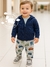 Conjunto 3 peças Carter’s Azul | Casaco Waffle + Body Listrado + Calça Carros - comprar online