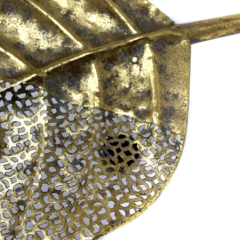 Bandeja metal hoja dorada marruecos 56cm - comprar online