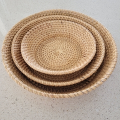 Bandeja Rattan redonda conica maiz chica 20cm