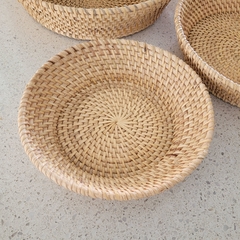 Bandeja Rattan redonda conica maiz mediana 25cm