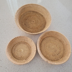 Imagen de Bandeja Rattan redonda conica maiz chica 20cm