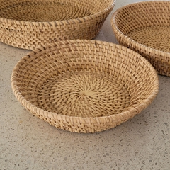 Bandeja Rattan redonda conica maiz mediana 25cm