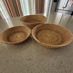 Bandeja Rattan redonda conica maiz chica 20cm - kazaru
