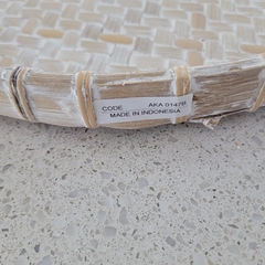 Bandeja Bamboo redonda 38cm Blanca borde bajo - kazaru